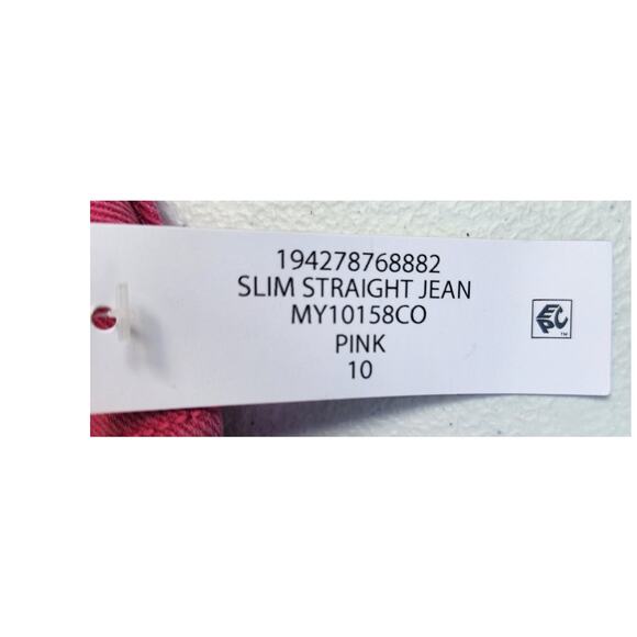 Seven7 Jeans Women's 10 Slim Straight High-Rise Fitted Hips Pink Barbiecore NWT - Picture 8 of 8